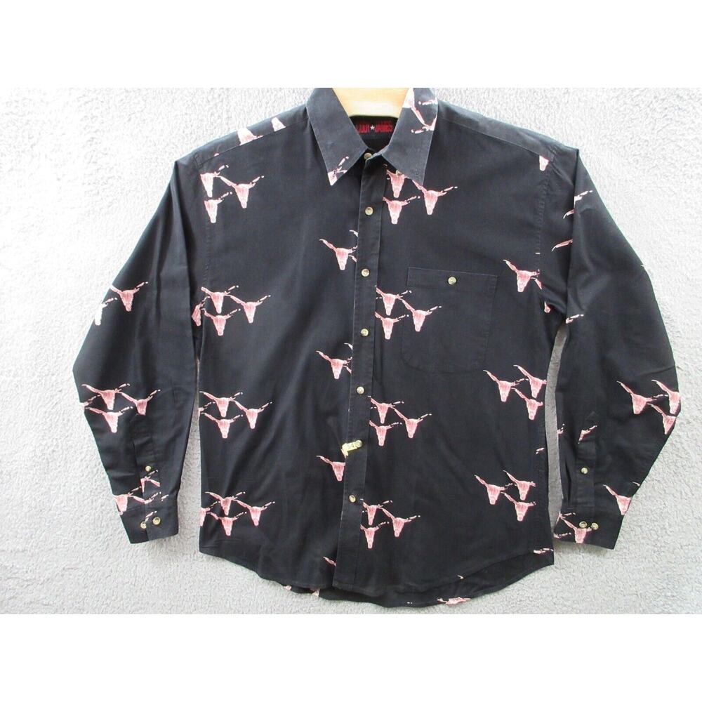 CODY JAMES Men's Large Bull Steer Skull Print Button Western Shirt